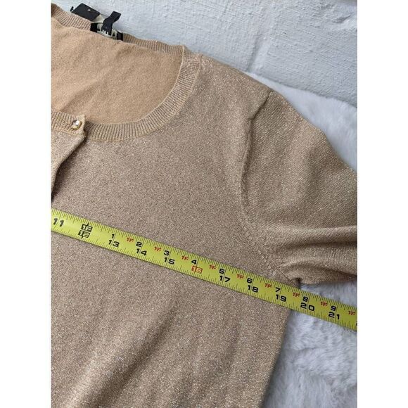 Talbots Womens Knit Good Metallic Turtleneck Sweater Button up Front Cardigan 2‎ - Picture 6 of 15